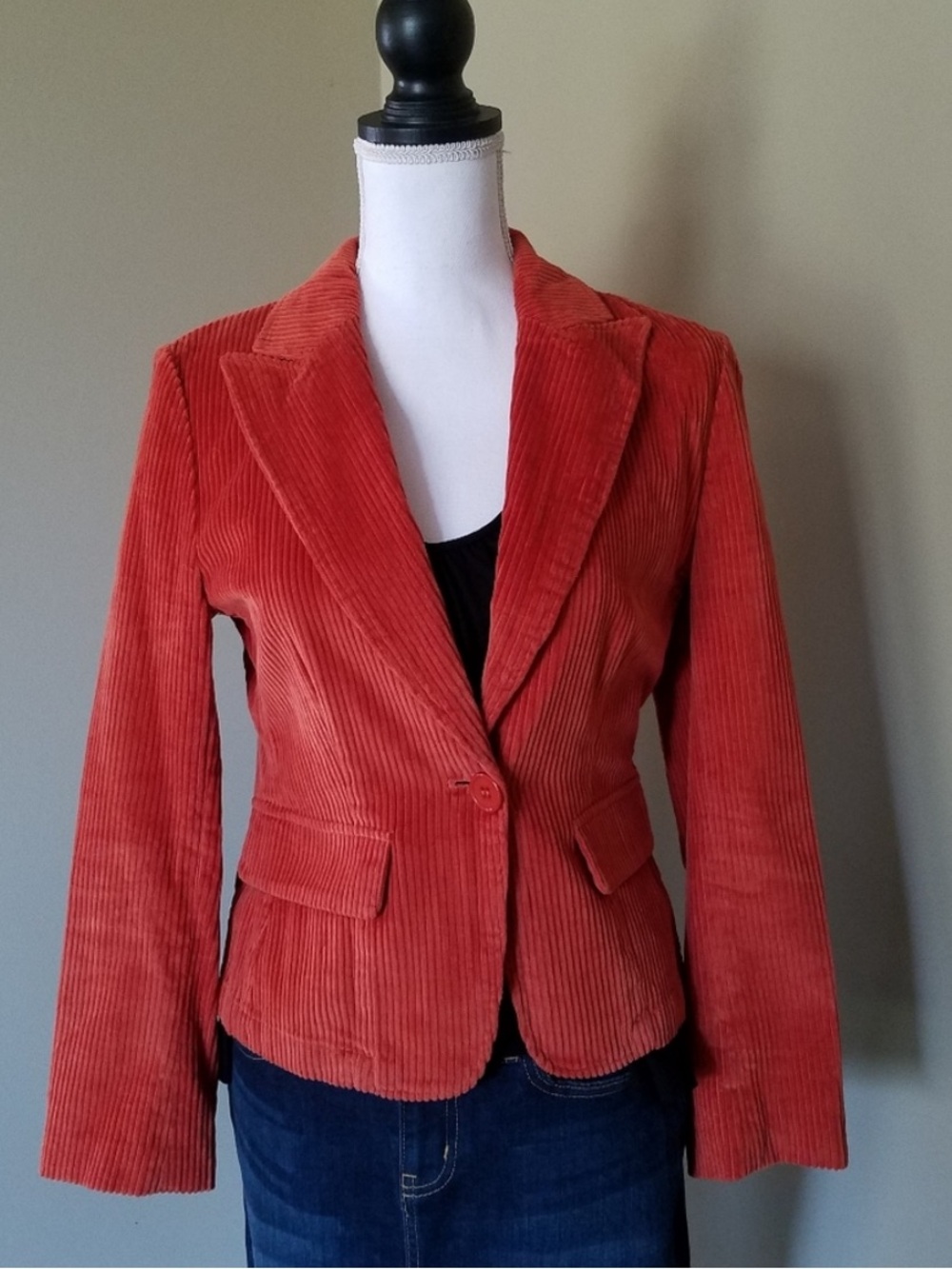 Terranova Pumpkin Burnt Orange Corduroy Jacket from Italy